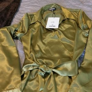 Olive Green Wrap Maxi by Loveown